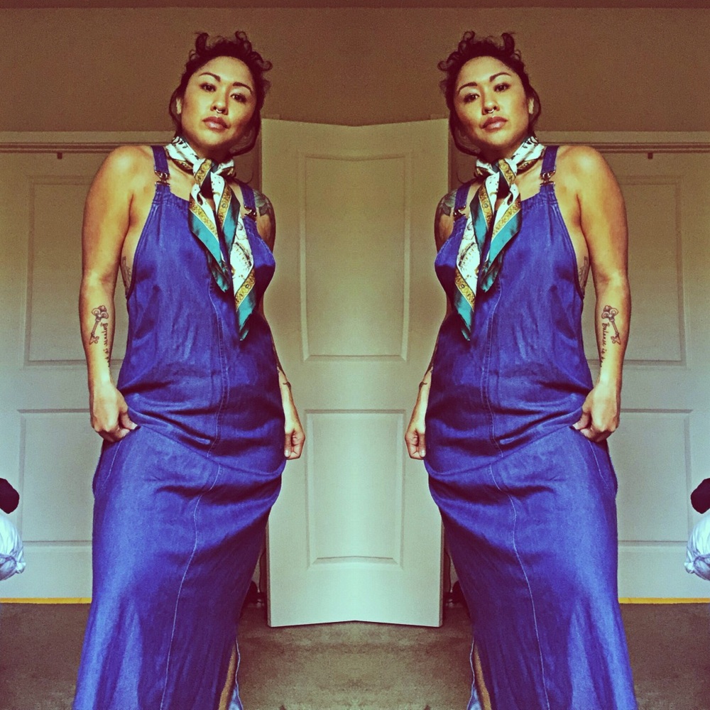 Vintage Overalls Long Dress